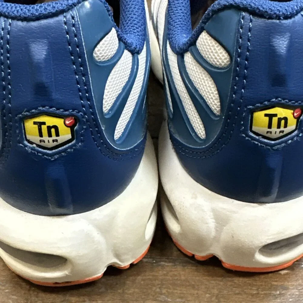 Nike Air Max Plus TN Tuned Air Youth 5.5Y Blue White Orange Sneakers
